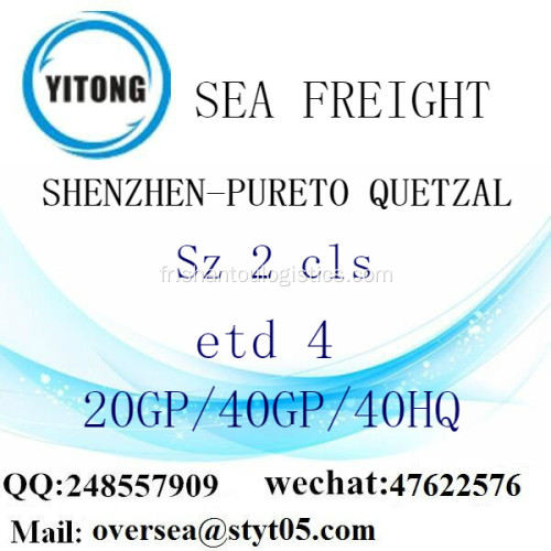 Fret de Shenzhen Port maritime d’expédition à Pureto Quetzal